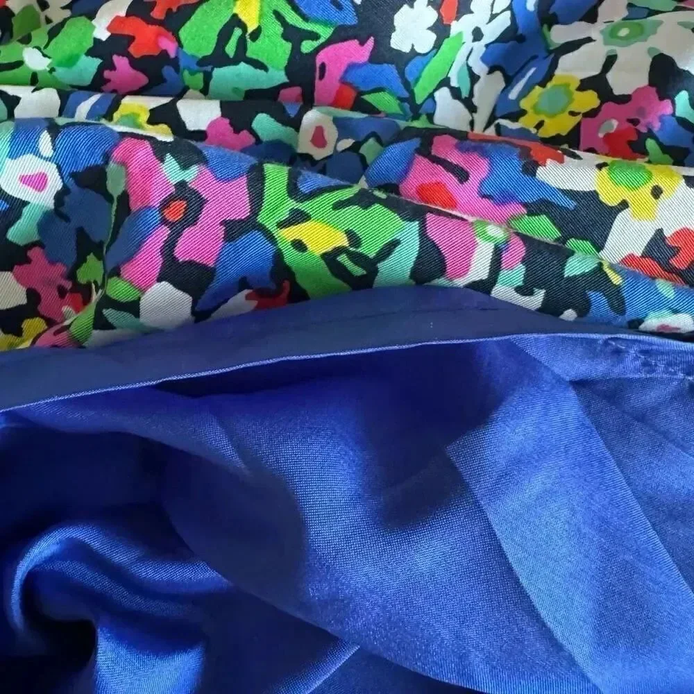 Kate Spade Mira In Full Bloom Floral Sheath Bright Blue Silk SZ 6 #2120